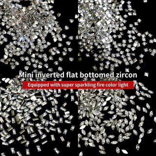 [maybeauty] 50 ชิ้น/เซ็ตด้านล่างแบนเล็บ Rhinestones Glitter เงินคริสตัลตกแต่งเล็บ DIY วัสดุเล็บ Charm อุปกรณ์เสริม {TH}