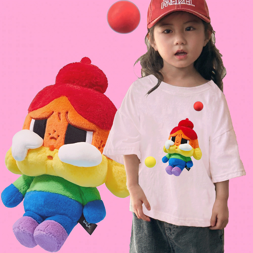 💥 HOT 8 สีจัดส่งเดี๋ยวนี้! CRY BABY POP MART LGBT เสื้อยืดเด็ก u111 100-150 ซม เสื้อยืดเด็ก