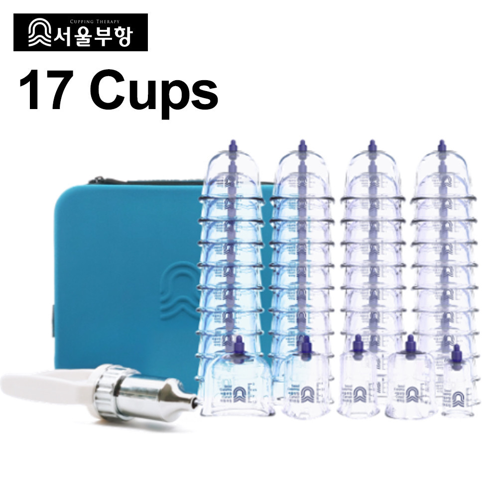 SEOUL Buhang Set 17 Cups Korea Tempered Cupping Therapy Body Healthy Massage