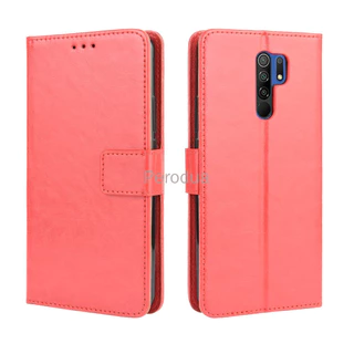 สําหรับ Redmi 9 กรณีพลิกกระเป ๋ าสตางค ์ หนัง PU ปกหลัง Xiaomi Redmi 9 Redmi9 เคสโทรศัพท ์
