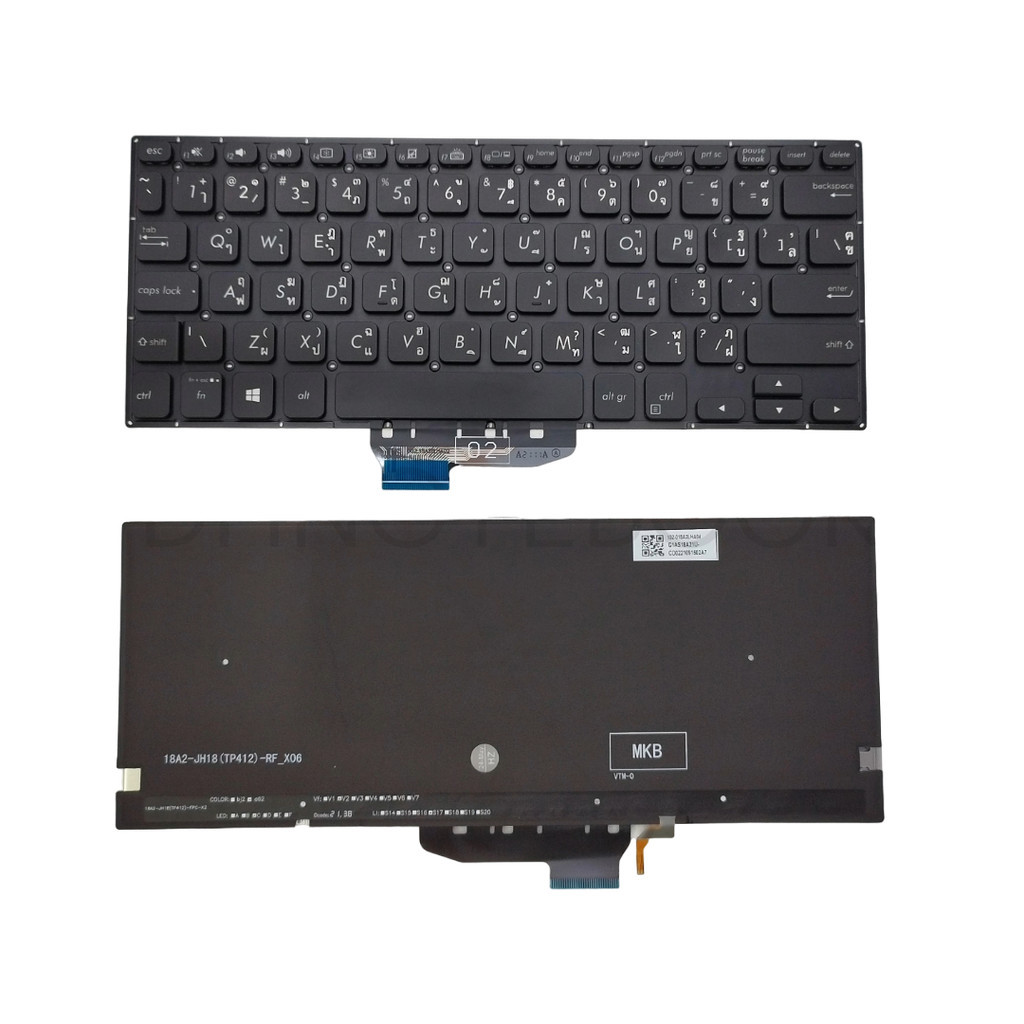 แป้นพิมพ์ คีย์บอร์ดโน๊ตบุ๊ค ASUS VivoBook Flip TP412 TP412U TP412UA TP412F TP412FA Laptop Keyboard -