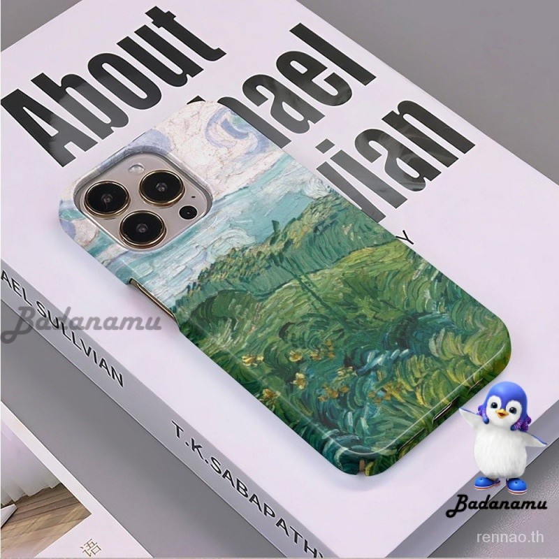Field Mountainน้ํารูปแบบป้องกันกรณีเหมาะสําหรับiPhone 7/8Plus 12Pro 15Plus XSMax 11Pro 14Pro XR 12ProMax 14 15 เคสโทรศัพท์เคลือบเงา 11 ซิลิโคนกันกระแทกกรณี 11ProMax 14Plus Anti-Falling XS OD1J