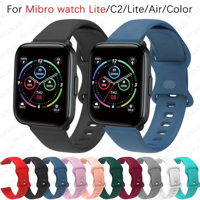 สายนาฬิกาซิลิโคนสําหรับนาฬิกา Mibro Lite / C2 / Lite / Air / Color Smart watch เปลี ่ ยนสายรัดข ้ อมือ