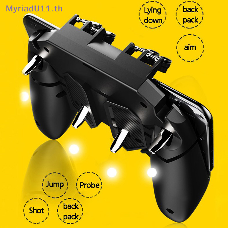 Myriadu Pubg Controller AK66 Six Finger Gamepad Triggers Pubg โลหะ Trigger Joy Control Pubg สําหรับ 