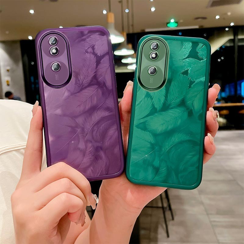 HONOR X7B X7B 5G 90Smart CLK-NX1 CLK-NX3 CLK-LX2 พร้อมฟิล์มเลนส์, สติ๊กเกอร์ขนนกหลากสี, แป้งแวววาว, 