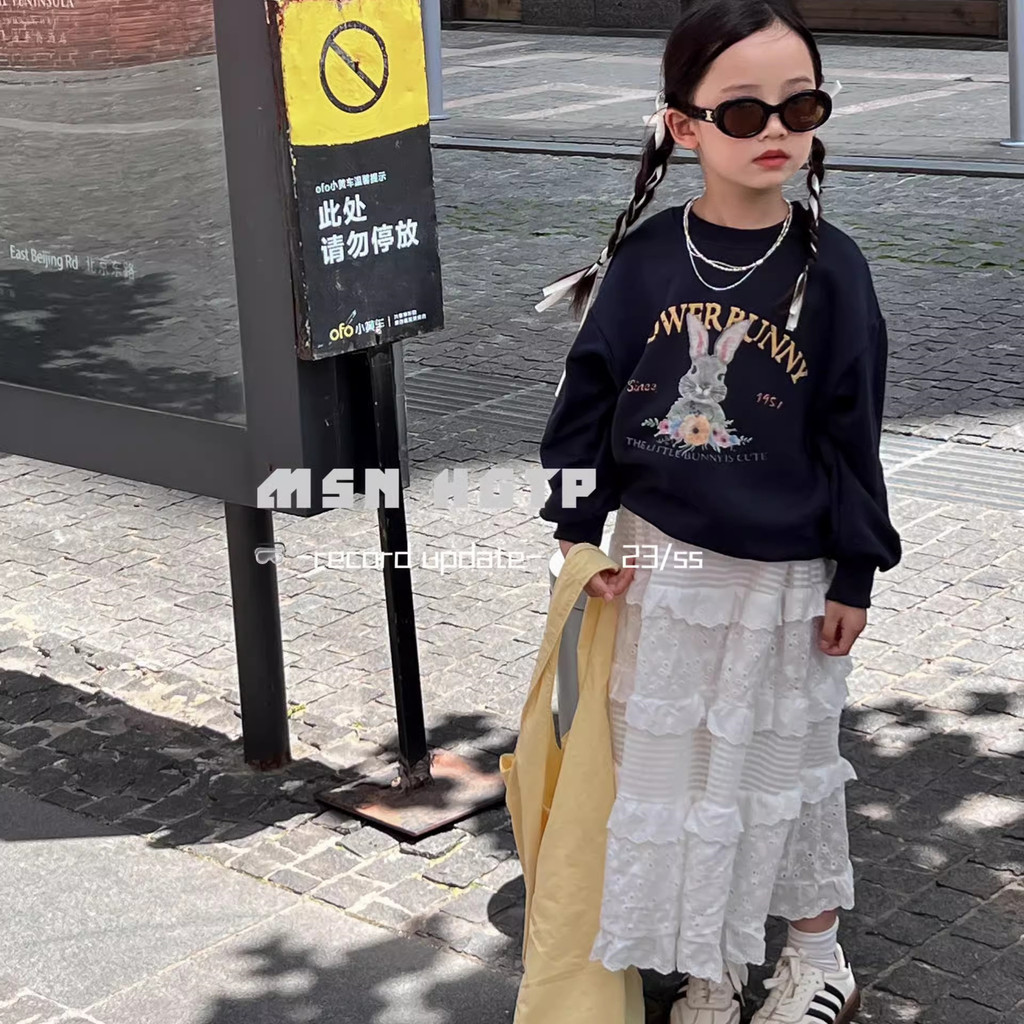 เด็กเกาหลีเสื้อผ้าฤดูใบไม้ผลิฤดูร้อนสไตล์ใหม่สาวสไตล์ตะวันตกลูกไม้กระโปรงเวอร์ชั่นเกาหลีทารกฤดูใบไม้ร่วงสไตล์กระโปรงยาวกระโปรงเค้ก