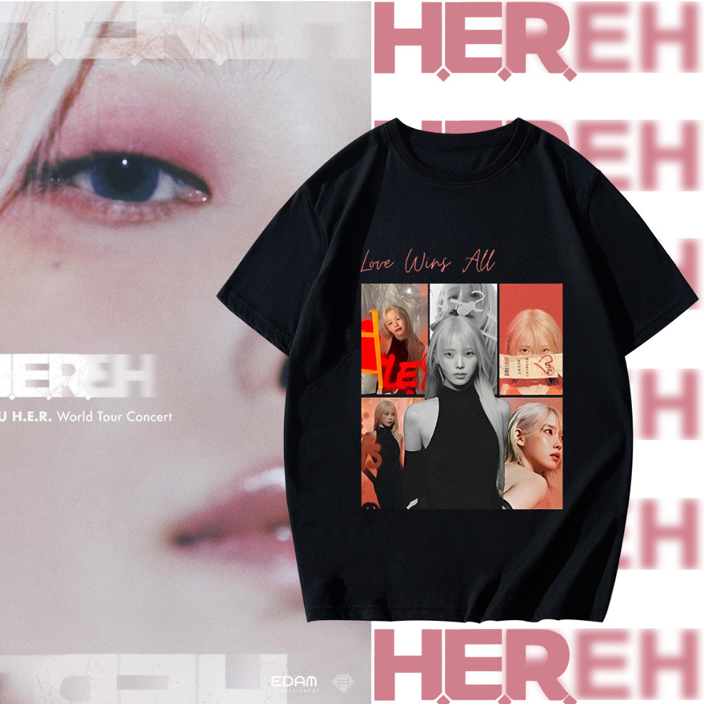 เสื้อ IU TheWinning Shopper HER_World_Tour ราคาถูก ฝ้าย 100%ใส่ได้ ทั้ง ชาย ใส่สบาย ไม่หดGO4S-5XL