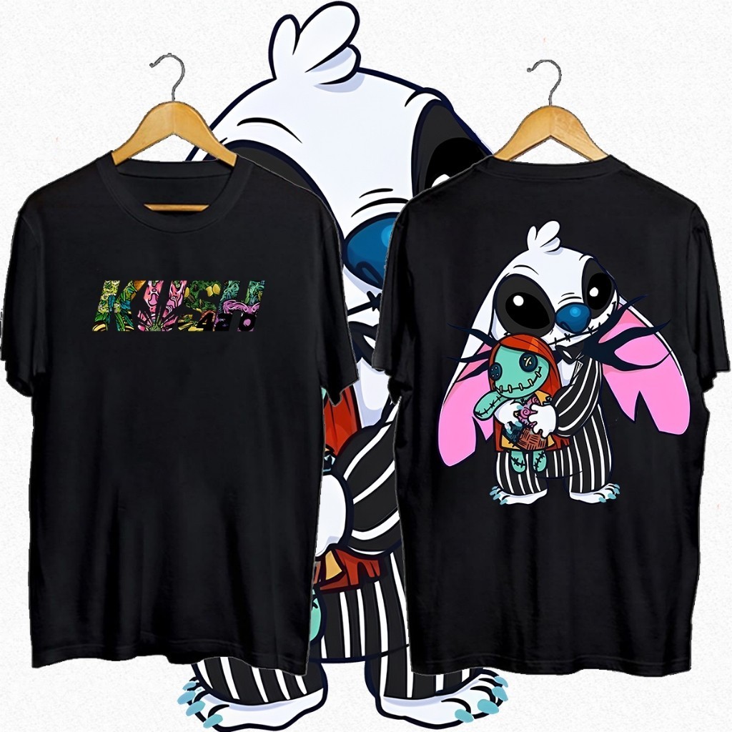 🙇‍♀️Stitch 2024 การจัดส่งที่รวดเร็วBriney T shirt -Zombie Stitch T-shirt Halloween T-shirt S-5XL