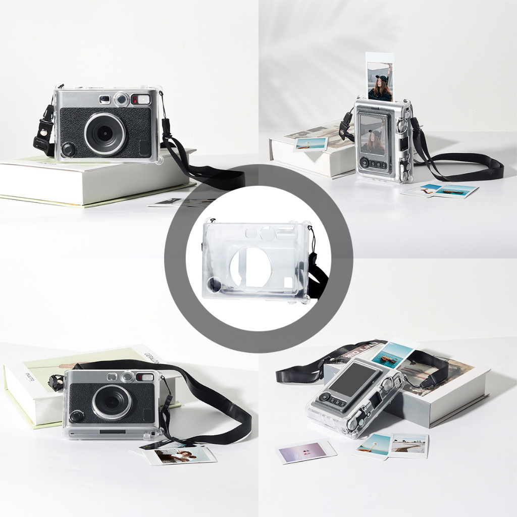 เคสใส instax mini 11 12 แถมสายคล้อง case instax EVO ป้องกันตก