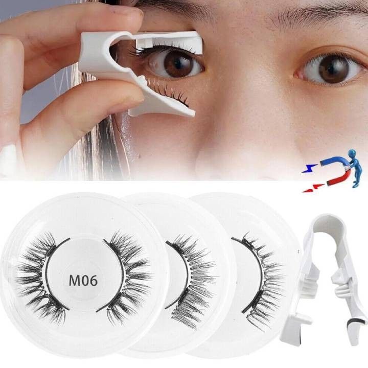 ขนตาแม่เหล็กธรรมชาติแบบใช้ซ้ําได้พร้อม Applicator ไม่มีกาว Needed Lashes Kit 1 คู่