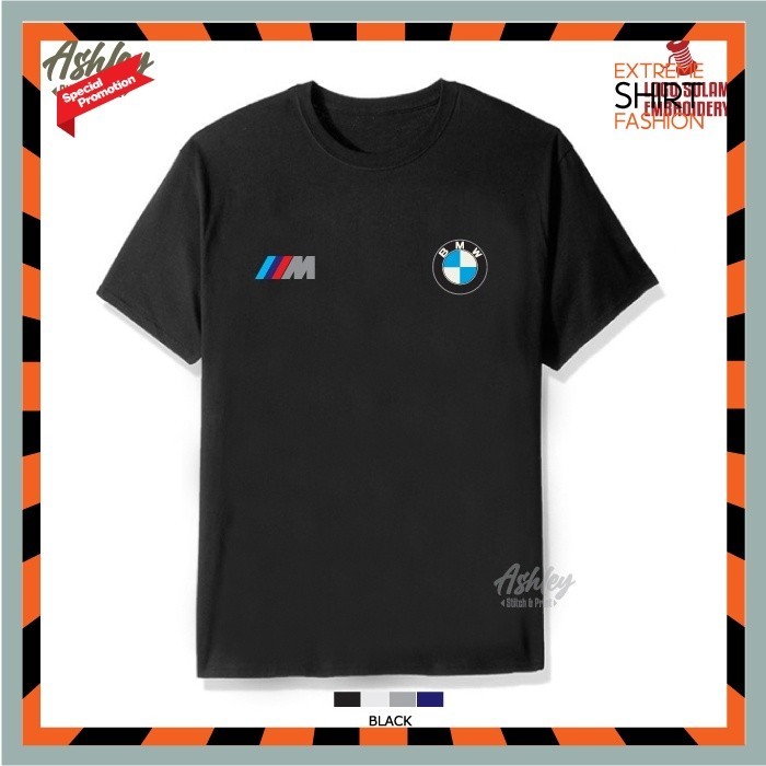 👕BMW เสื้อยืดผ้าฝ้าย  T Shirt Round Neck BMW M Sport M Performance M3 M4 M5 X4 X5 X6 Baju Lelaki Mot