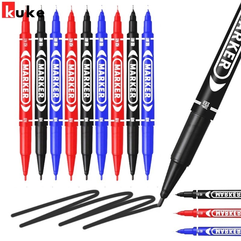 ทนทาน Quick-Drying ปากกามาร์กเกอร์สองหัว Professional Engineer Drawing Marker ปากกานักเรียนสํานักงานทั่วไปและการเรียนรู้ Mark Graffiti ปากกา