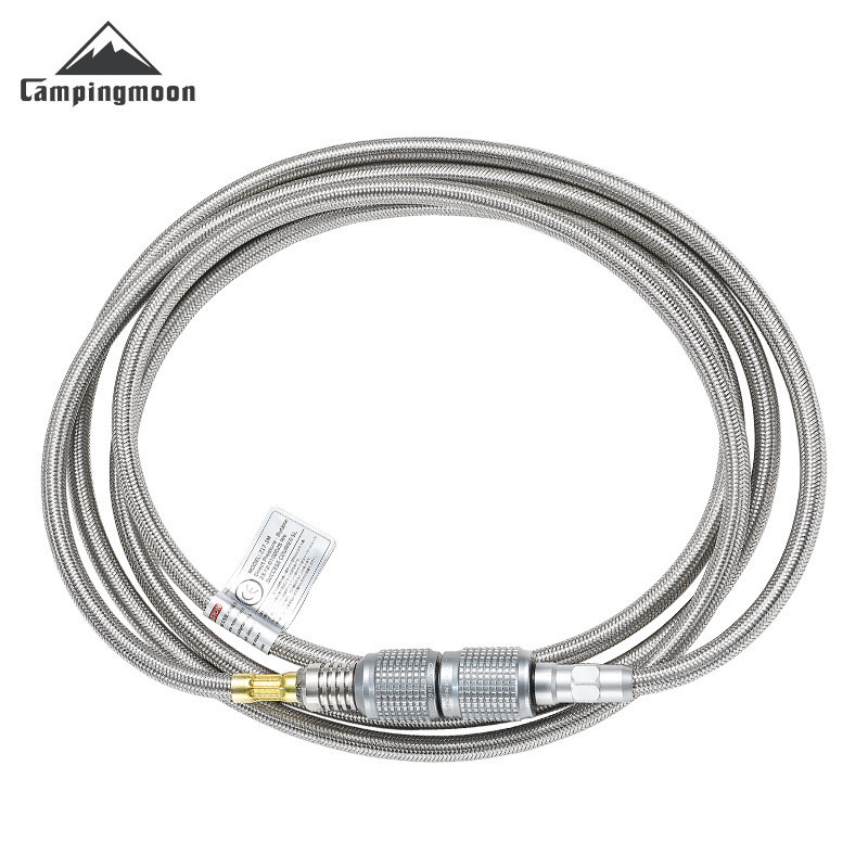 Campingmoon Z17-2M ท่อต่อแก๊สแคมป์ปิ้งยาว 2 เมตร สำหรับถังแก๊สแรงดันสูง ผลิตอย่างประณีต ระบบป้องกันการรั่วไหล ทนความร้อนสูง ติดตั้งง่าย ผ่านมาตรฐานความปลอดภัย