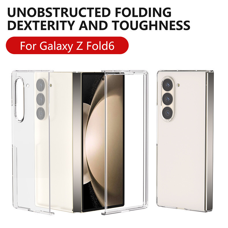 ฝาครอบโปร่งใสสําหรับ Samsung Galaxy Z Fold6 Fold5 Fold4 Fold3 Fold2 ZFold ZFold6 ZFold5 ZFold4 ZFold3 ZFold2 Ultra Thin Full Coverage Split Type Case