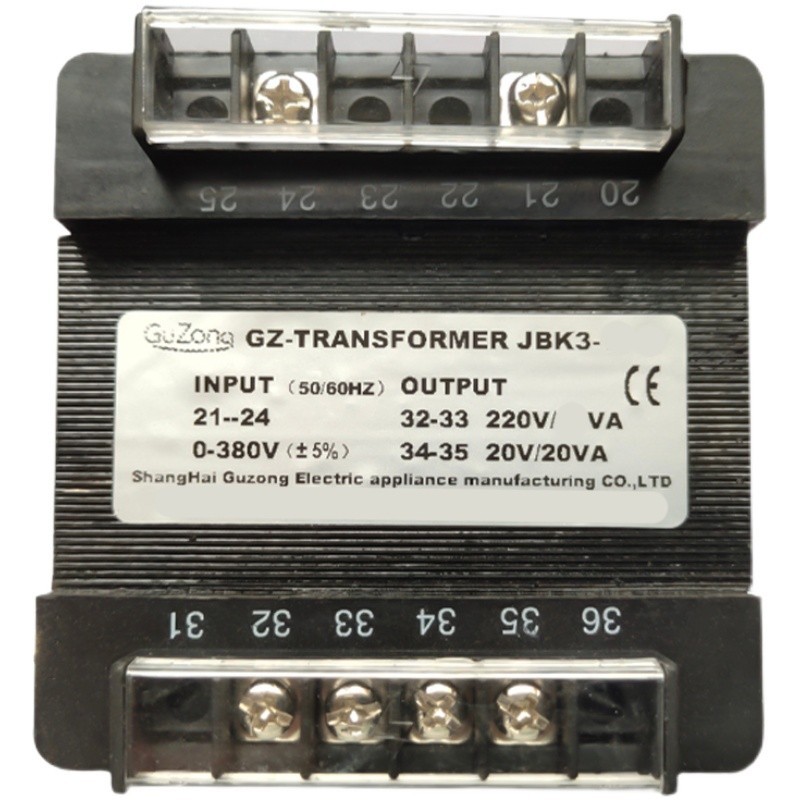หม้อแปลงควบคุม JBK3 series 380 ถึง 220V สําหรับกล่องกระจายเครื่องอัดอากาศแบบสกรู
