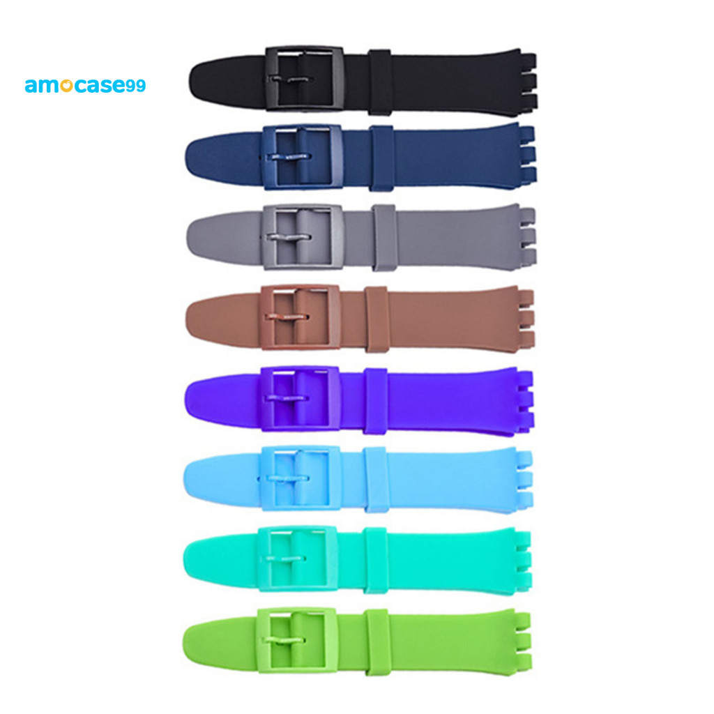 SWATCH Amocase99 20 มม.นาฬิกาเข็มขัดเหงื่อBreathableซิลิโคนนุ่มสมาร์ทนาฬิกาข้อมือสําหรับSwatch