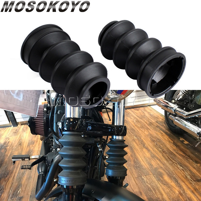 YJ Motorbike Front Fork Cover Gaiters Gators Boots 39mm Rubber For Harley Sportster XL883 XL1200 XL 