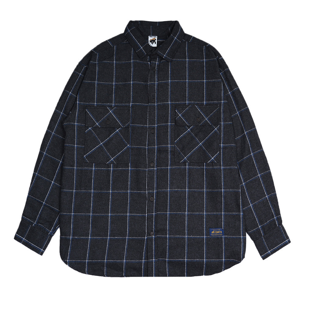 Kemeja House of Smith Men& 39;s Flannel Shirt - Flannel Shirt Pattern 1 Wool 6 - Flannel Long Sleeve