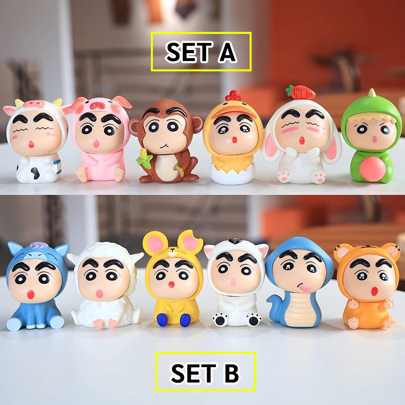 โมเดล การ์ตูน ชินจัง 12 นักษัตร ขนาด 6 ซม. ไม่ซ้ำลาย โมเดล ตั้งโต๊ะ สำหรับ ตกแต่ง ห้องนอน ห้องทำงาน