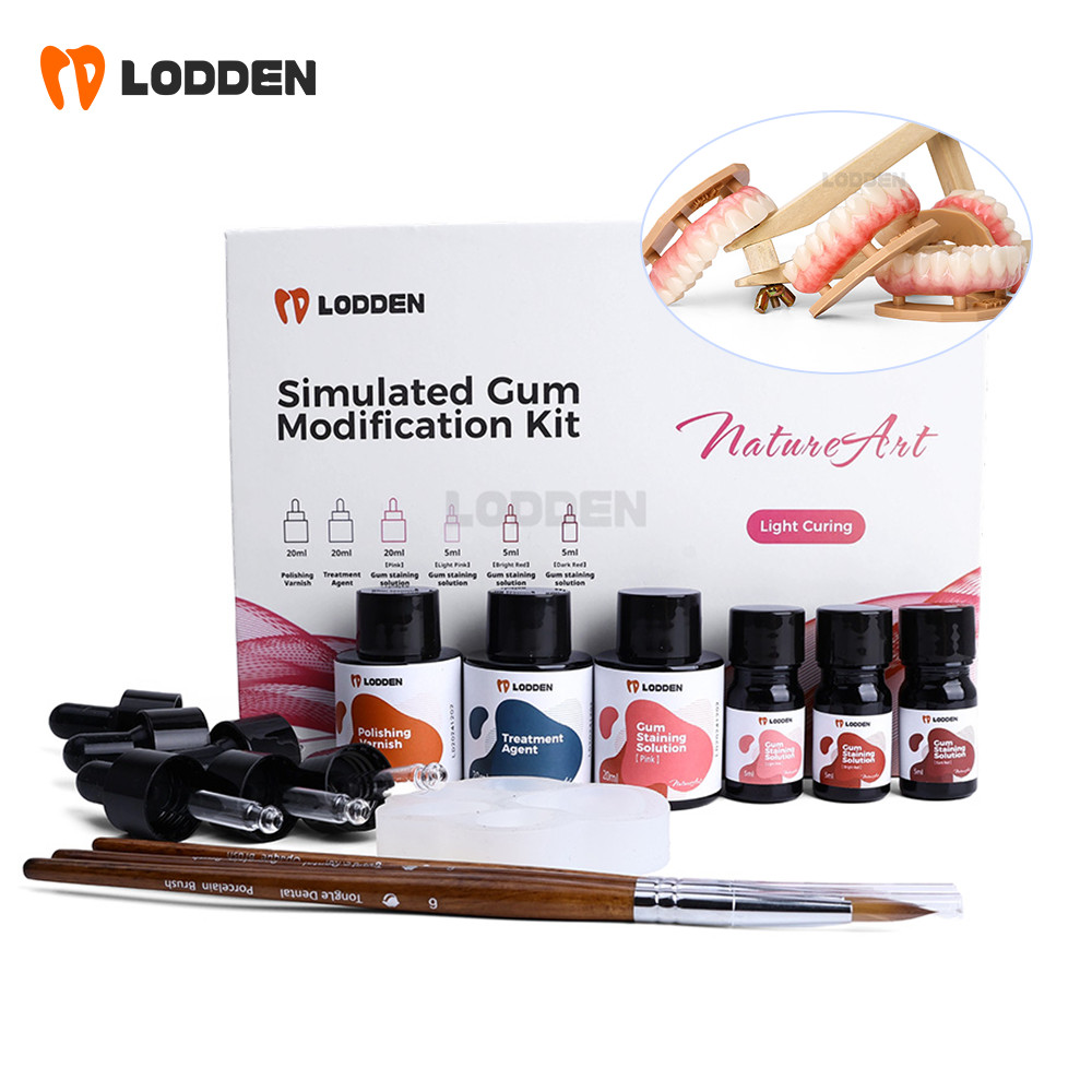 ทันตกรรมคราบเคลือบวางชุดฟันปลอมพอร์ซเลนหมากฝรั่งเคลือบวางสีวางคราบและเงาชุด