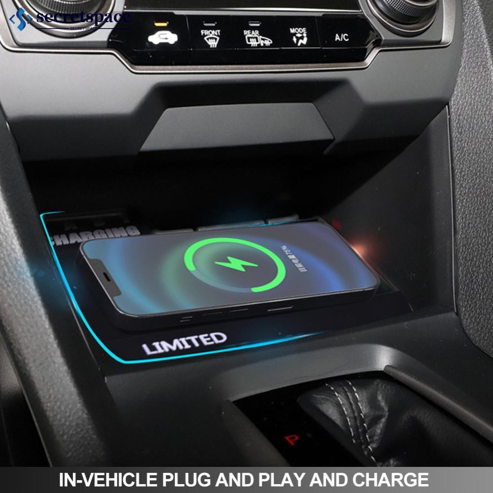 Secretspace รถ Wireless Charger โทรศัพท์มือถือ Fast Charging ผู้ถือ 15W Charger สําหรับ Honda Civic 