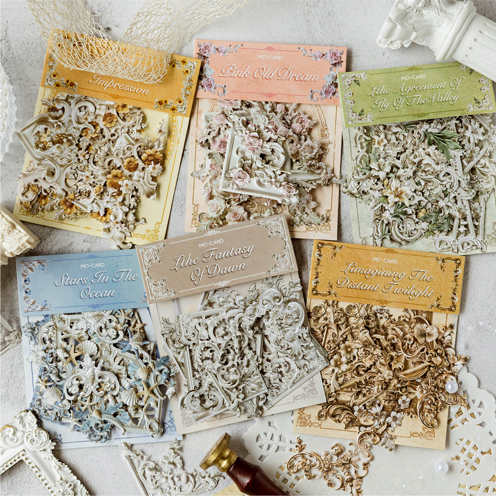 Qouzmo 20ชิ้น/แพ็คVINTAGEสําริดบันทึกภาพตัดปะสติกเกอร์วัสด