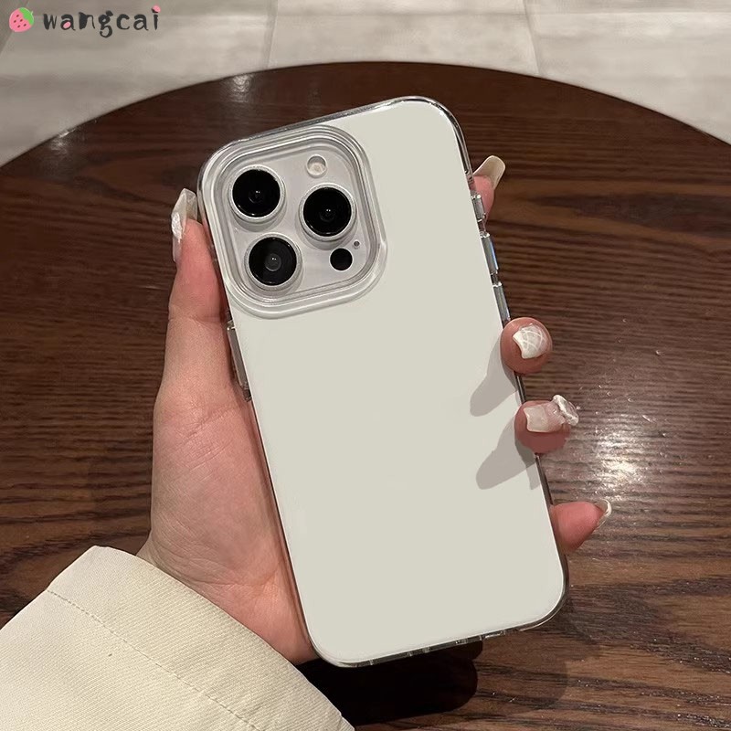 สําหรับ Huawei Pura 70 Pro Plus Ultra P60 P50 P40 Pro HuaweiPura70 HuaweiP60 เคสโทรศัพท์ครีมสีขาวเรียบง่ายสีทึบโปร่งใส Clear Boy Girl ผู้ชายผู้หญิงปลอกกรณีปกหลัง - รูปที่ 2