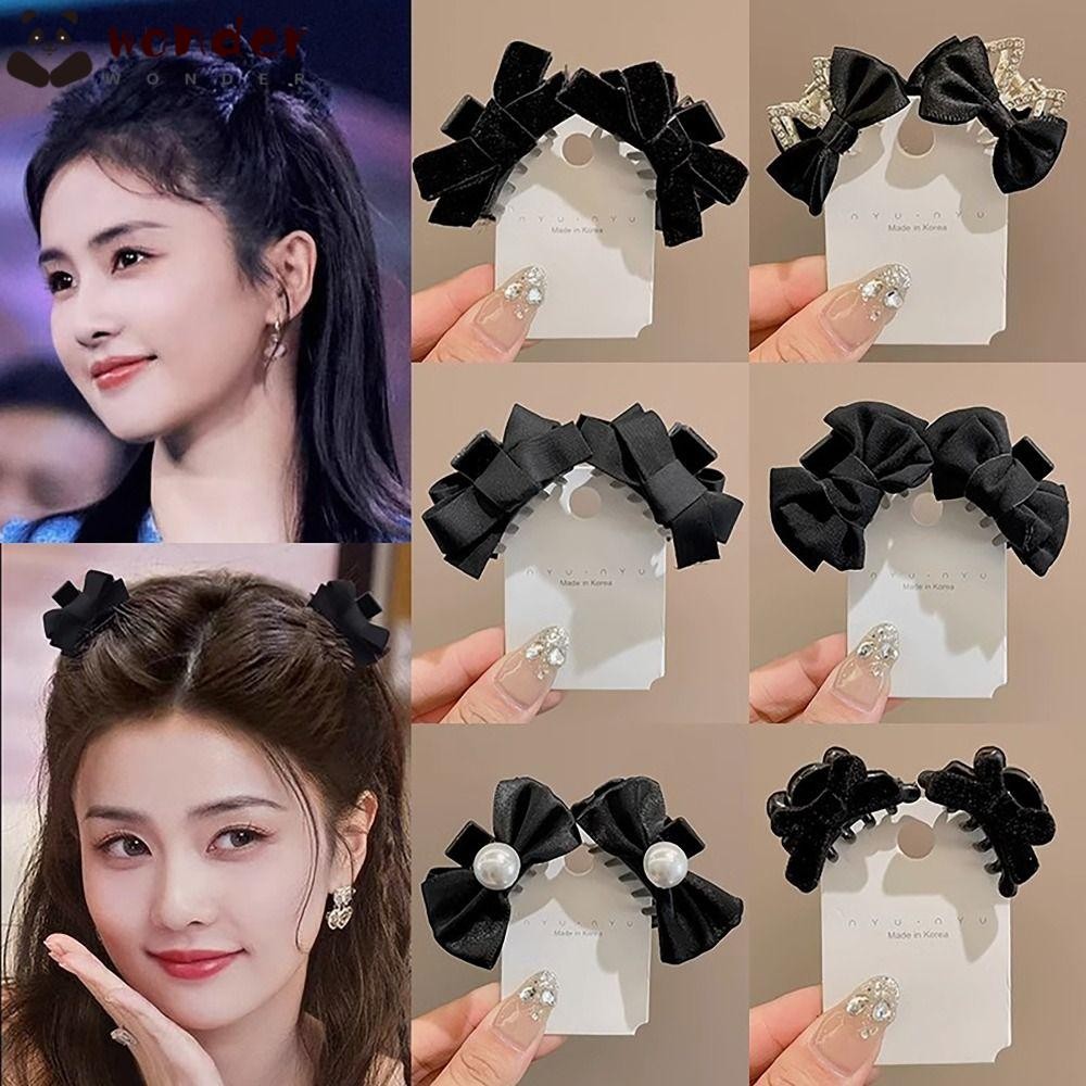 Wonder 1 คู่ด้านข้าง Hairpin, Bow Tie เจ้าหญิงหัว Bowknot กิ๊บติดผม, Vintage Pearl Crown Bee Face Smaller น่ารัก Barrette ผู้หญิงหญิง