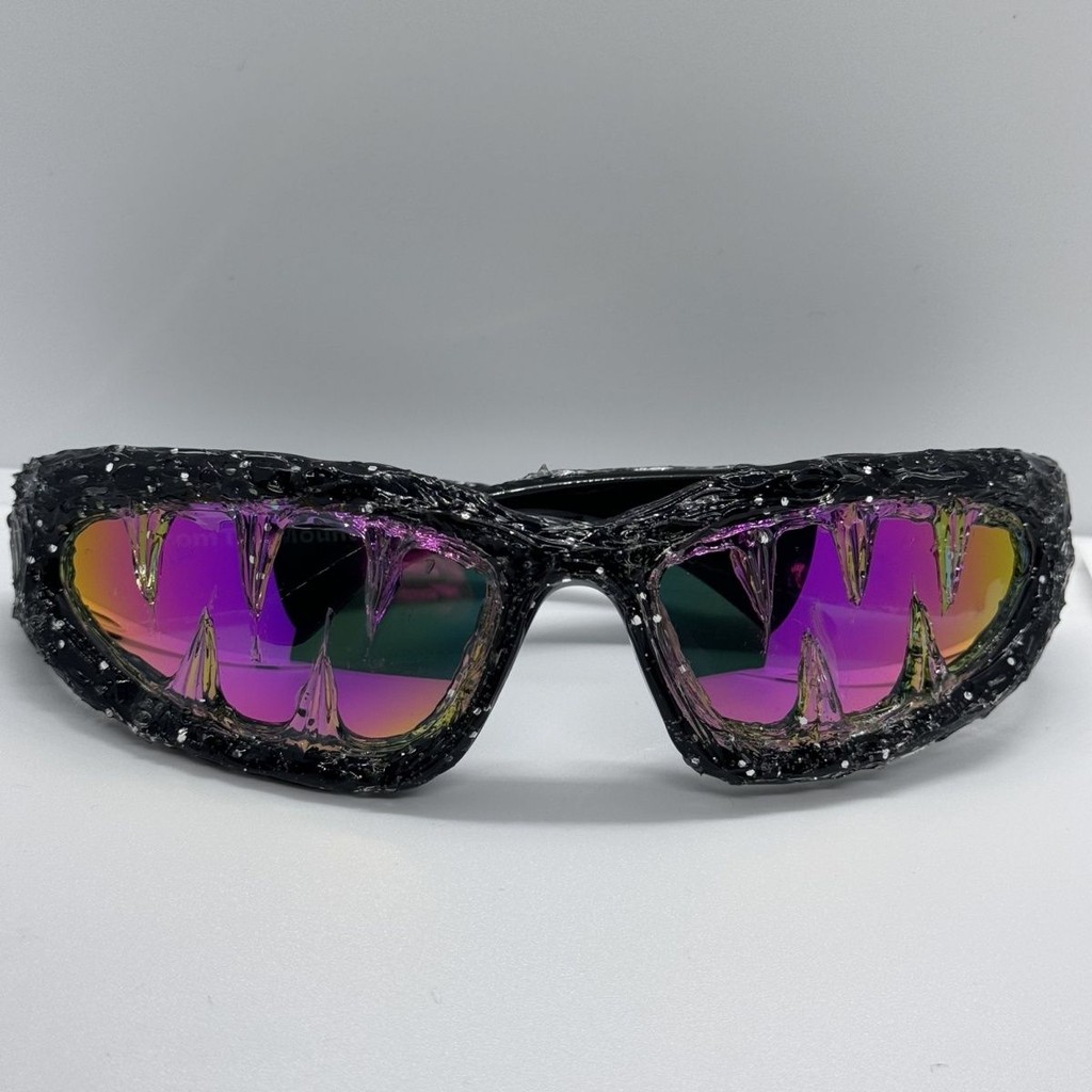 ✨Pi0neeR Amethyst แว่นกันแดดเรซิ่นแฮนด์เมด avant-garde มืด สไตล์ niche FM
