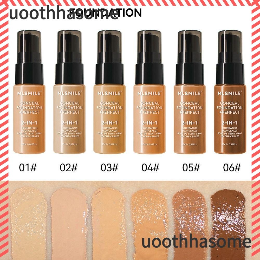 Uothhasome รองพื้นชนิดน้ํา, ครีมรองพื้นเนื้อแมทกันน้ํา, คอนซีลเลอร์รองพื้นป้องกันเหงื่อธรรมชาติที่ครอบคลุมเต็มรูปแบบ