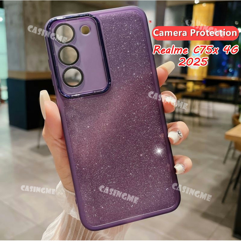 สําหรับrealme C75X 4G 2025 Bling Glitterปลอกซิลิโคนอ่อนนุ่มโปร่งใสเคสโทรศัพท์สําหรับRealme C75X Real