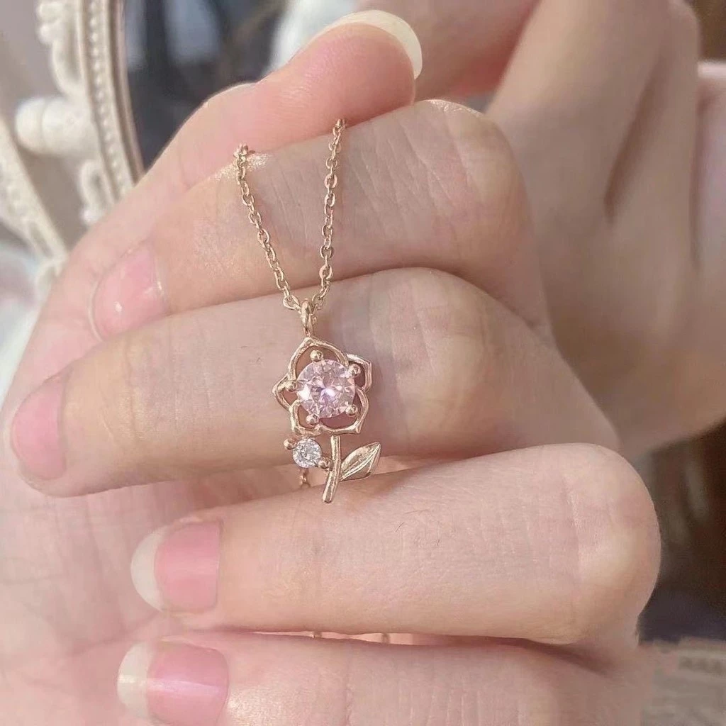 สร้อยคอจี้ดอกไม้ มินิมอลน่ารัก เครื่องประดับแฟชั่น พร้อมส่ง