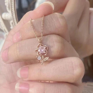 สร้อยคอจี้ดอกไม้ มินิมอลน่ารัก เครื่องประดับแฟชั่น พร้อมส่ง