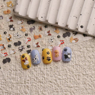 HAMA เล็บนูนสติกเกอร์เล็บขายส่งการ์ตูนเด็กน่ารักสัตว์เล็ก Graffiti Line สติกเกอร์ตกแต่งเล็บ Decals