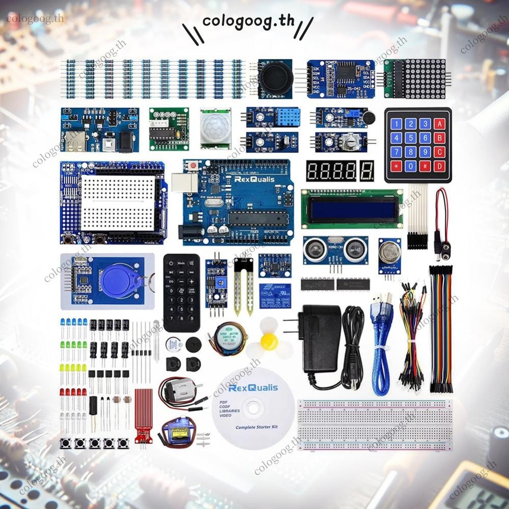 [goog.th] ชุดเริ่มต้นที่สมบูรณ์ที่สุดพร้อมการสอนสําหรับ Arduino UNO R3 สําหรับ Arduino IDEcolo