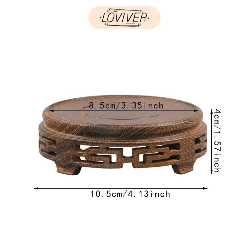 LOVIVER เครื่องประดับยืนแสดงรอบไม้ชาวไร่ยืนชามปลาแท่นกระถา รูปที่ 6