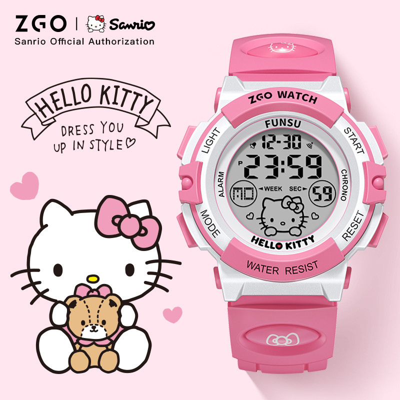 นาฬิกาเด็ก ZGO x Sanrio HelloKitty 50Mกันน้ำ นาฬิกาผู้หญิง แฟชั่น ของขวัญกลับไปโรงเรียน 3052