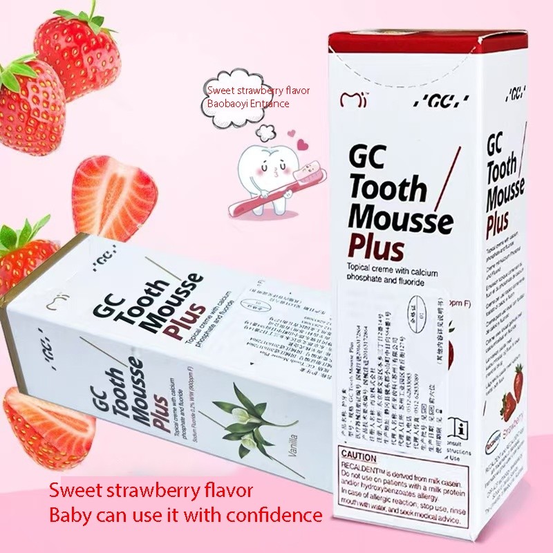 Japan GC Tooth Mousse ครีมครีมเฉพาะที่มีแคลเซียมชีวภาพฟอสเฟตและฟลูออรีน