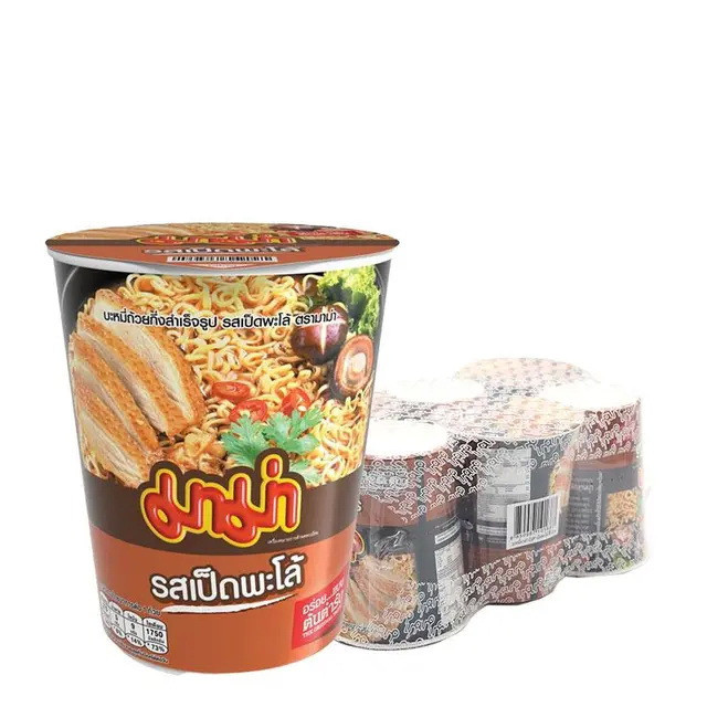 มาม่า บะหมี่ คัพ รสเป็ดพะโล้ ขนาด 60 ก. x 6ถ้วย MAMA Pa-Lo Duck Cup 60 g x 6
