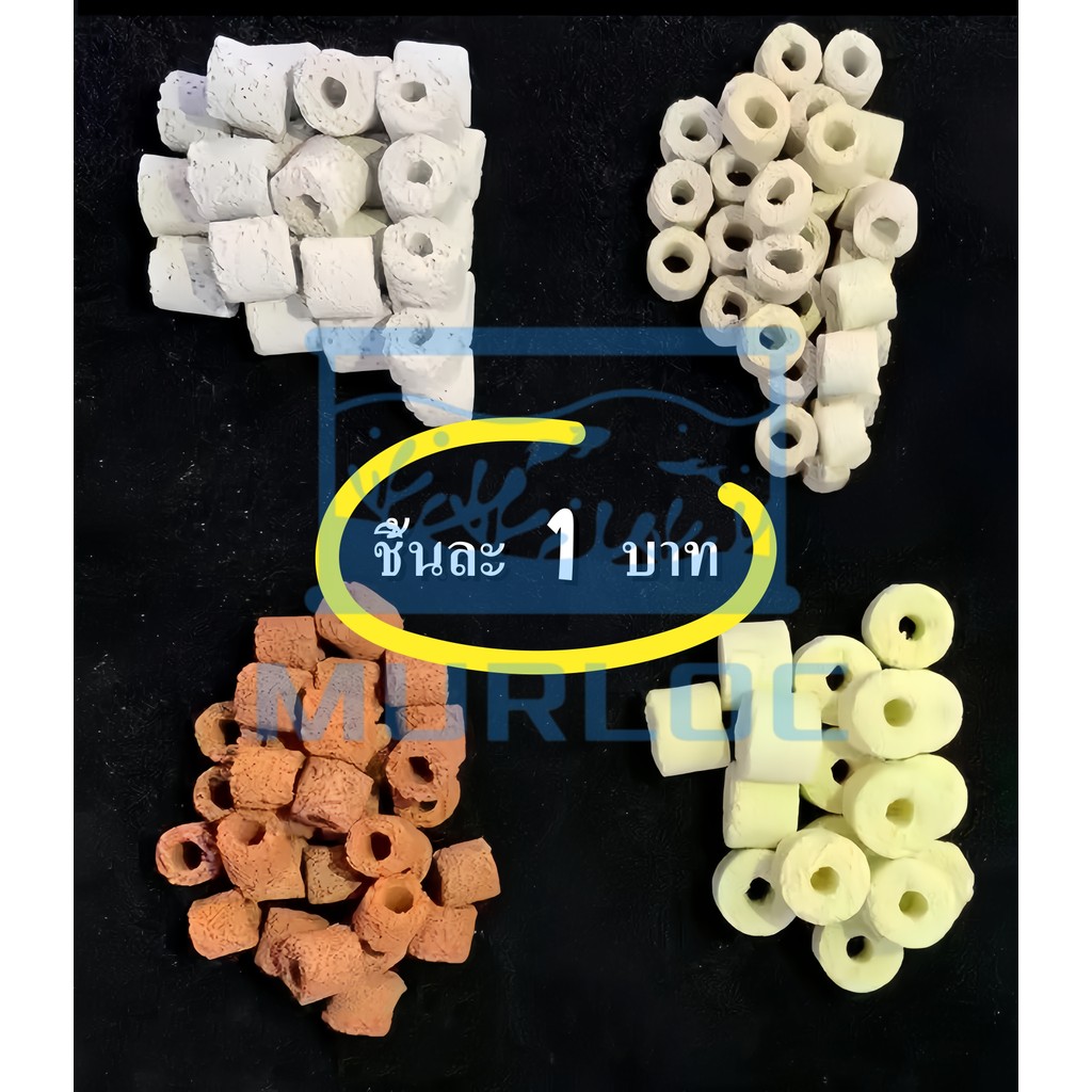🪨 หินดูดกลิ่นตู้ปลา หินกรองน้ำ **Ceramic Ring** สำหรับกรองบ่อปลา มีรูพรุน/ผิวเรียบ ชิ้นละ 1 บาท! 💦🐠
