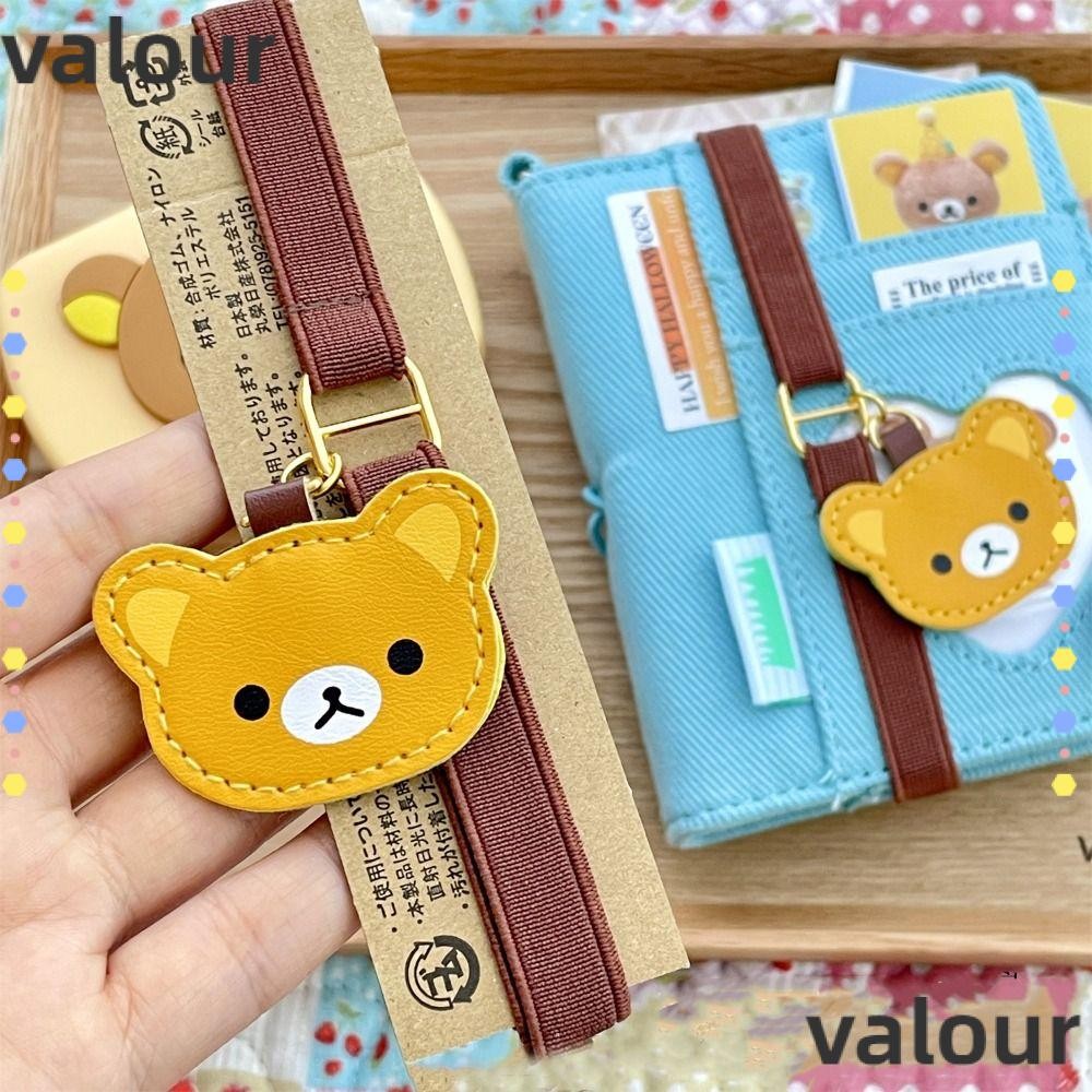 Valour Band Binding Rope, สายรัดโน๊ตบุ๊คแบบปรับได้ยืดหยุ่น, สมุดบันทึกแบบหลวมที่สร้างสรรค์สายแฟ้มการ์ตูนหมีตกแต่ง DIY