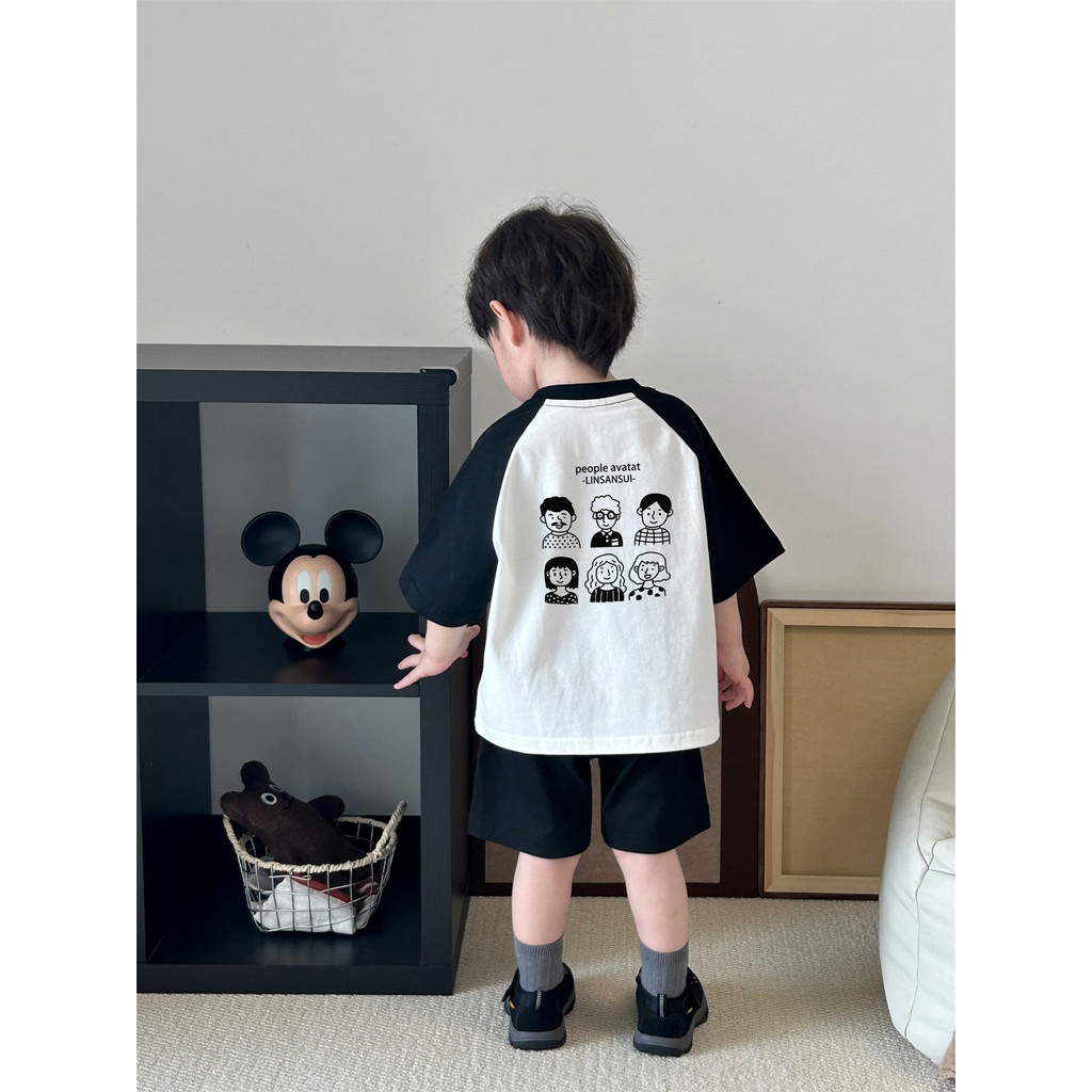 (จัดส่งตลอด 24 ชั่วโมง) KIDS PRINCESS เด็กผ้าฝ้ายสีชนกันแขนสั้นฤดูร้อนใหม่เสื้อยืดเด็กครึ่งแขนด้านบน D27