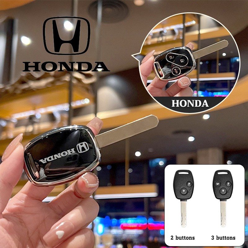 Honda เคสกุญแจรถอุปกรณ์เสริมกุญแจเหมาะสําหรับ HONDA JAZZ/CITY/BRIO/BR-V/CIVIC/CRV(06-08) เคสกุญแจ