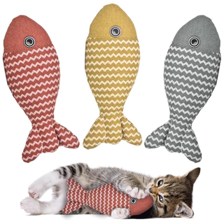ของเล่นแมวปลา Catnip ของเล่น Interactive ของเล่นแมวแมวเคี้ยวแมวหมอนลูกแมวออกกําลังกาย Kicker สําหรับในร่ม Kitty Kit