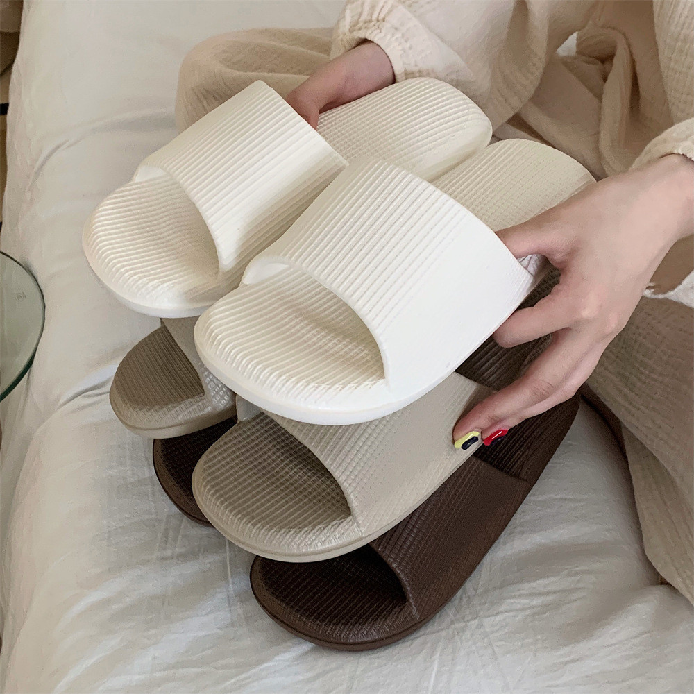 Xixtiao รองเท้าแตะสาวสร้างสรรค์วาฟเฟิล eva สีทึบญี่ปุ่นสไตล์เรียบง่าย Soft Sole Home