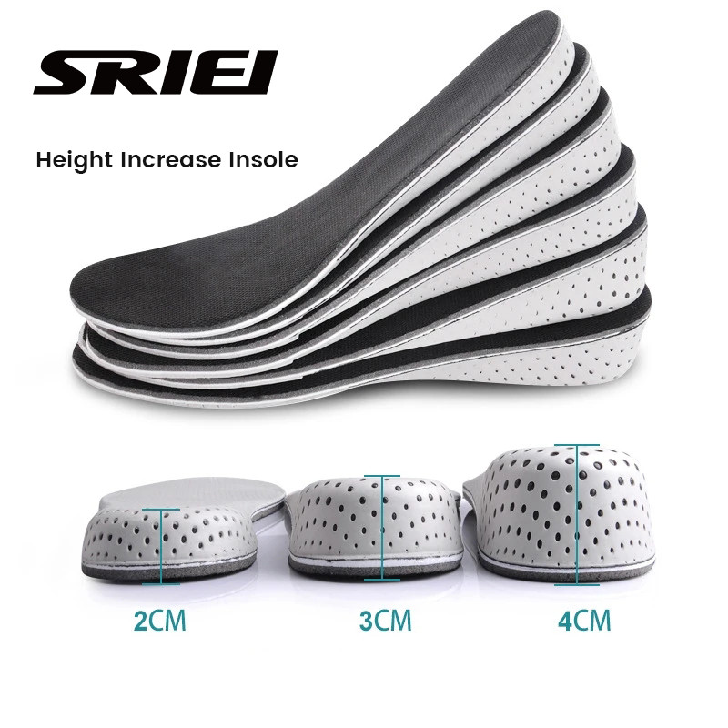 Sriei 1 คู่ แผ่นเพิ่มความสูง 2-4 ซม. เสริมส้นเท้า รองส้นเท้า