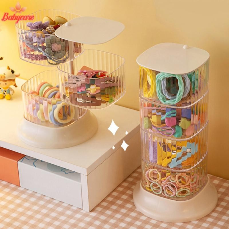 Byce>หมุนกล่องเครื่องประดับยืนแสดงorganizerต่างหูสร้อยคอแหวนกล่องเก็บผ้าฝ้ายpadแต่งหน้าสําลีorganizerใหม่