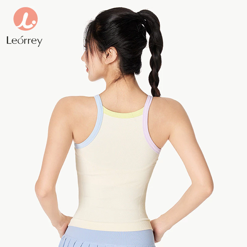 Leorrey เสื้อกั๊กออกกำลังกาย โยคะ ครอปสปอร์ต มีฟองน้ำ thumbnail 6