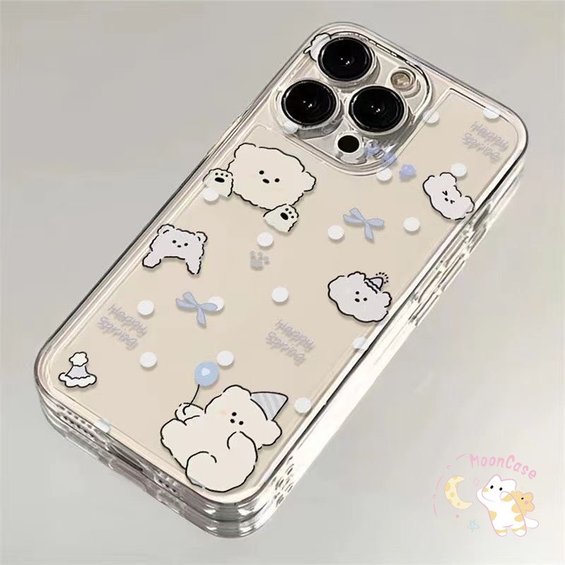 เคสไอโฟน ตุ๊กตาหมี สำหรับ เคส IPhone 13 12 11 15 16 14 Pro Max XR X XS 7Plus 8Plus Max 7 8 15 Plus SE เคสต่อต้านการหยด