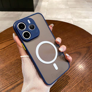 ปลอกสําหรับ Xiaomi Redmi หมายเหตุ 14 4G 5G พร้อมสติกเกอร์แม่เหล็กสีสัน Anti-Drop ป้องกัน TPU ฝาหลัง